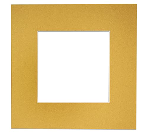 5x7 Mat for 8x10 Frame - Precut Mat Board Acid-Free Show Kit with Backing Board, and Clear Bags Metallic Gold 5x7 Photo Matte Made to Fit a 8x10 Picture Frame Matboard for Framing, Pack of 1 Mat