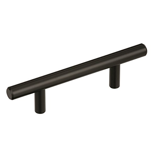 Image of Amerock 10 Pack 3 inch Bar Pulls Black Bronze Drawer Pull | 3 inch (76mm) Center-to-Center Mounting Distance and 5-3 /8 inches Overall Length, Durable Carbon Steel Cabinet Hardware