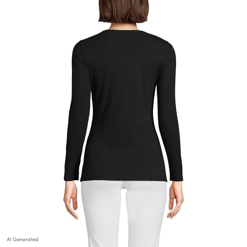 Image of Lands' End Women's Cotton Rib Knit T-Shirt