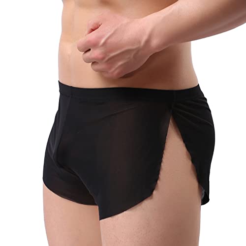 Evankin Men's Sexy Boxer Briefs Ultra-Thin Mesh Underwear Breathable Low Rise Arrow Short Pants