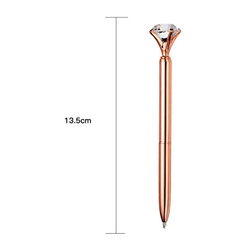 Caneta esferográfica de metal grande diamante, caneta esferográfica escritório materiais de papelari