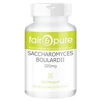 Fair & Pure Saccharomyces boulardii Kapseln 320mg, 120 DRcaps, 6,4 Milliarden Hefekolonien, veganes Nahrungsergänzungsmittel ohne Zusätze, in Deutschland hergestellt
