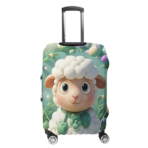 Cute Cartoon Sheep Luggage Cover, Elastic Luggage Protector Fits 19-32in Suitcases, Washable & Anti-Scratch Suitcase Cover for Men Women M4