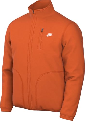 Nike Sportswear Club Men's Fleece Jacket (Safety Orange/White, FZ0888-819)