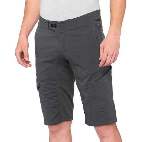 100% MTB WEAR RIDECAMP Shorts Charcoal-34 Pantalón Corto, Adultos Unisex, Charcoal (Negro), 34