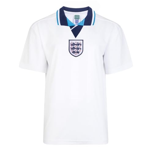 Score Draw England 1996 European Championship Retro Shirt White Large Polyester