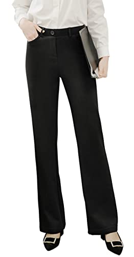 Spym Womens 28''/30'' Stretchy Dress Pants with Pockets, Regular, Petite for Office Work Business
