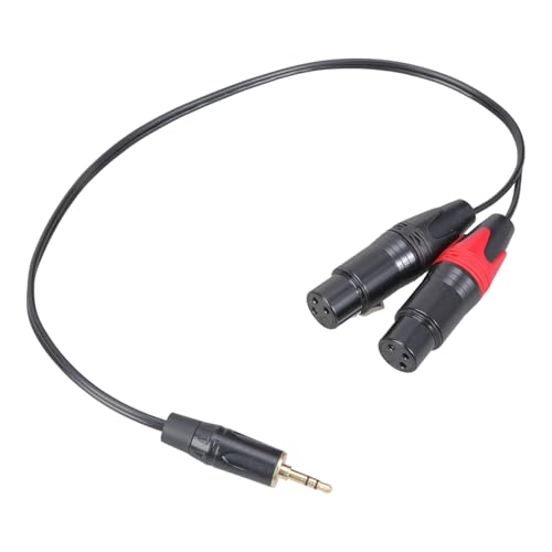 NOLOWY Cable estéreo de 3,5 mm a 3 pines doble hembra blindado para conexión de equipos auditivos profesionales
