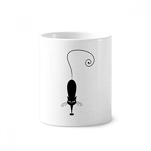 Brosse à dents pen holder céramique chat noir pour ranger le lavabo et bureau