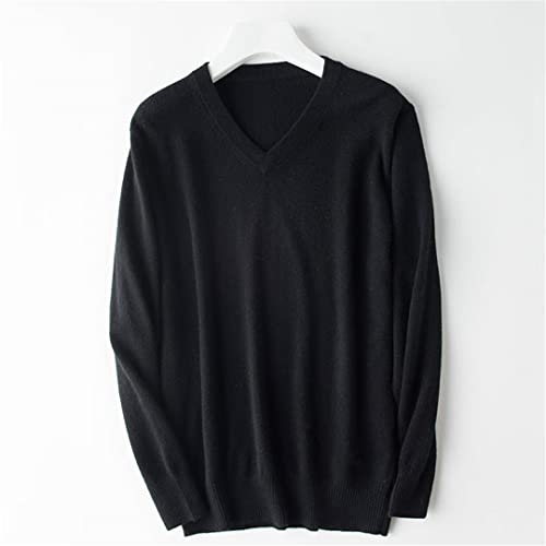 100% Real Cashmere Knitted Sweaters Men Vneck Pullovers 9Colors Standard Clothes Male Jumpers Man Sweater Knitwears