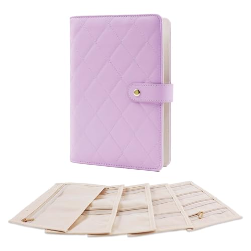 Estojo organizador de joias de viagem, livro portátil de armazenamento, rolo de joias compacto para brincos, anéis, colares - bolsa de viagem perfeita para mulheres