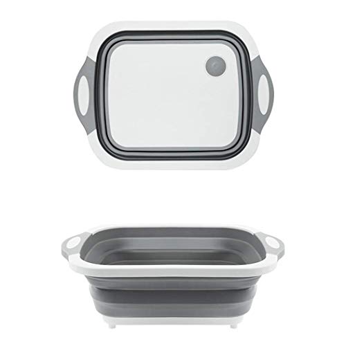 Ahyuan Collapsible Dish Drying Storage Rack Multifunctional Cutting Board Portable Dish Pan Washing