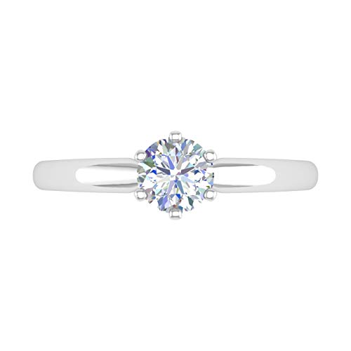 1/2 Carat 6-Prong Set Diamond Solitaire Engagement Ring in 14K Gold3