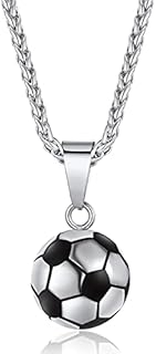 ChainsPro Men Boy Soccer Necklace Gifts-Engravable Americal Football/Baseball Sport Fans Jewellery-with 22''+2'' inch Chain (with Gift Packing)