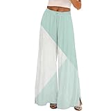 Womens Oversized Wide-Leg Pants Comfortable Drawstring Resort Wear Gradient Palazzo Trousers Plus Size Lightweight Fashionable Tummy Control Casual Pants