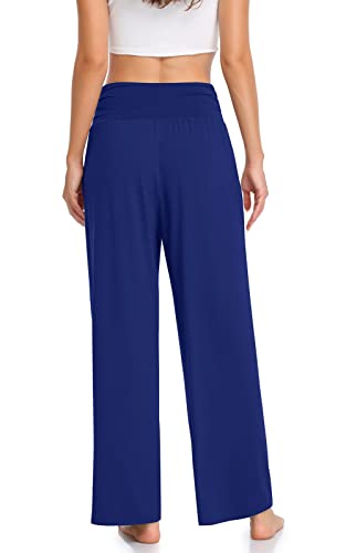 Image of TARSE Womens Wide Leg Pants Casual Loose Yoga Sweatpants Comfy Lounge Pajama Flowy Pants Pockets