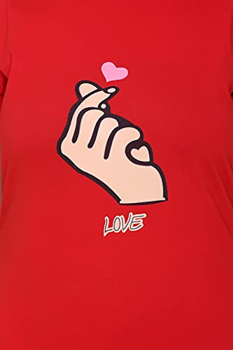 Image of Plush Women's Long Printed Cotton Round Neck Half Sleeve T-Shirt /Tshirts (DPL-PT-001)