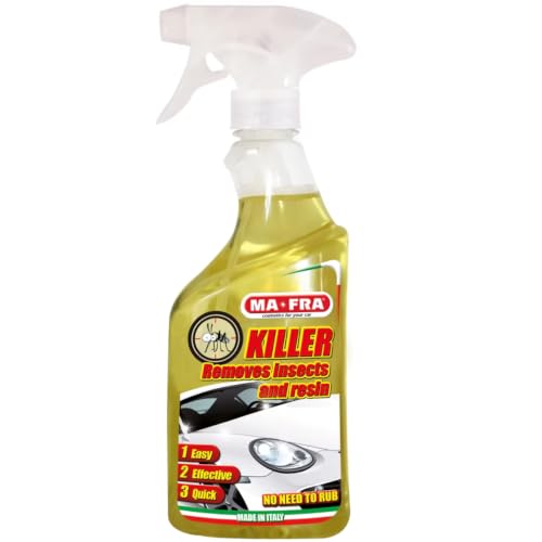 MAFRA, Killer, Detergente Spray per Auto, Elimina Macchie e Tracce di Insetti e Moscerini in modo Facile e Veloce Senza Strofinare, Formato da 500 ml