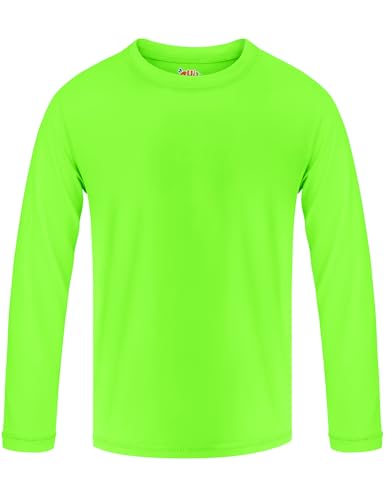 Image of Boys Rash Guard Swim Shirt Long Sleeve Shirts UPF 50+ Sun Shirt Quick Dry Fit Neon Tees Activewear for Kids Girls Youth 2-16Y