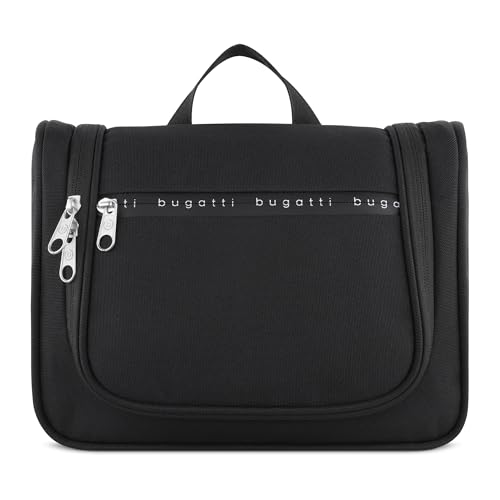 bugatti Passion Pure Kulturbeutel fürs Reisen, Kulturtasche aus recyceltem PET in schwarz