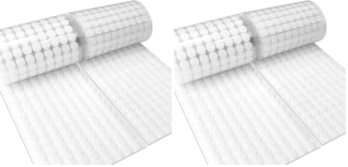 Image of 1000pcs(500 Pairs) 0.39 inch Diameter Sticky Round Nylon Dots, Hook and Loop Small Dots with Adhesive, for Classroom, Office, Home (Pack of 2)