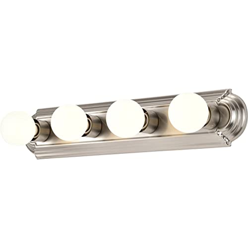 Image of Nuvo 60 /301, 4-Light Vanity Light, Brushed Nickel, 24-Inch, Bathroom Light