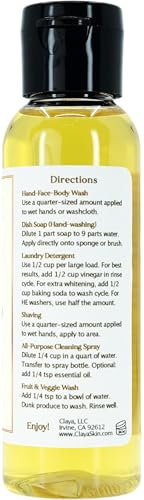 Image of Claya Tea Tree Liquid Castile Soap - Organic Ingredients, Biodegradable, Gentle for Sensitive Skin and Versatile Use (Travel Size 2 fl oz)