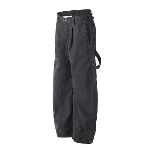 Jeans Pants Trousers Denim Retro Washed Street Trendy Multi Pocket Commuting Casual Straight Leg for Men3