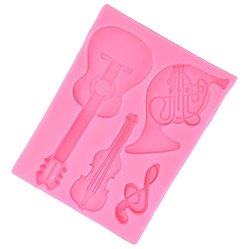 Molde para pasteles en forma de guitarra de silicona miniatura 3
