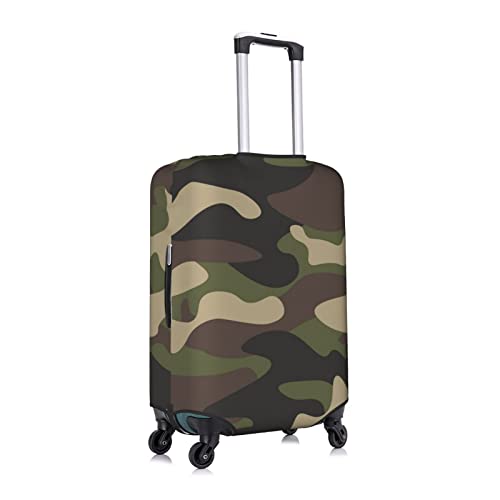 Camouflage Vintage Camo Travel Luggage Cover Fits 18-32 Inch Luggage, Elastic Suitcase Cover Protector with Concealed Zipper for Wheeled Suitcase Tsa Approved3