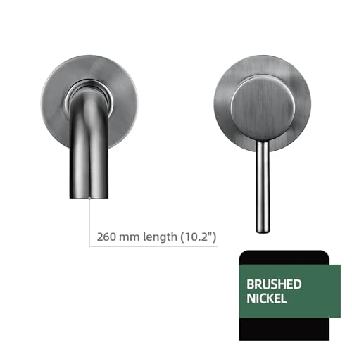 Robinet de lavabo mural mitigeur mono-commande eau chaude froide noir mat - 3