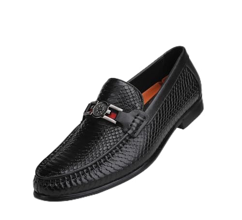 Image of Formal Dress Shoes for Men, Premium Buckle Moc-Toe Business Shoes Casual Slip-on Penny Loafer