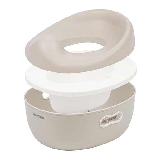 Nattou Pot 3en1 pour bébé, Pot + Tabouret + Siège de toilette pour enfants, Apprentissage facile de la propreté, Env. 34 cm, De 18 mois à 4 ans env.,...