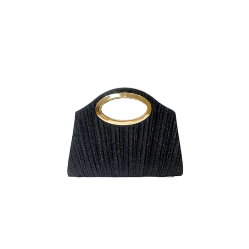 Goodfugui Women Evening Clutch Purses Elegant Shiny Pleated Dressy Handbags for Cocktail/Prom/Party/Wedding/Formal (A1-Black, One Size)