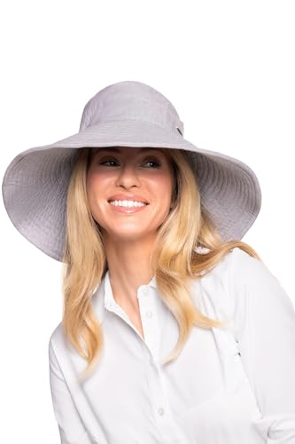 Women's Beach Hat - UPF 50+ Sun Protection - Brittany in Black/White