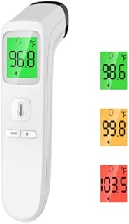 Forehead Thermometer, Baby and Adults Thermometer with Fever Alarm, LCD Display and Memory Function, Ideal for Whole Family (White) (White)