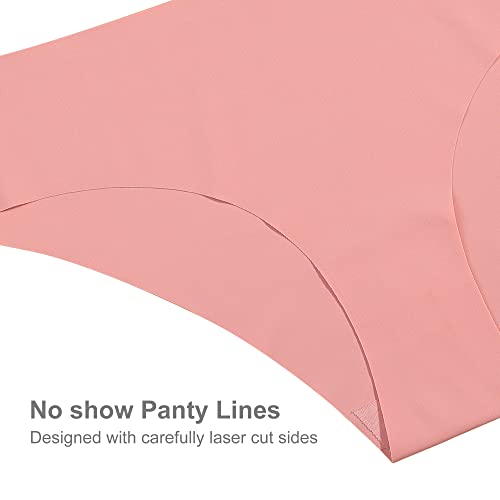 Image of SHARICCA Women Seamless Cheeky Bikini No Show Panties Ladies Invisible Breathable Briefs Soft Stretch Underwear Multi Pack