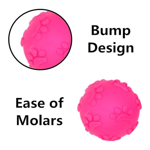 Image of Play Ball for Dogs and Pets |Durable Natural Rubber Squeaky Ball Dog Toy|Cute Puppy Paw, Fetch & Chew Safe Play Ball & Reduces Anxiety (Pink)