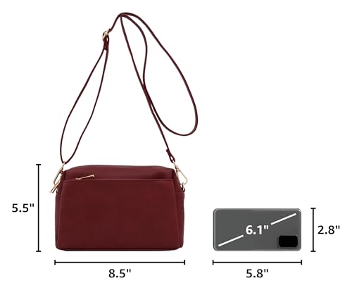 Image of FashionPuzzle Triple Zip Small Crossbody Bag
