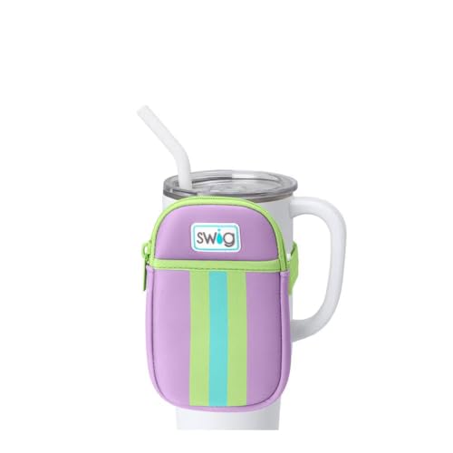 Swig Life Mega Mug Pouch, Water Bottle Bag with Adjustable Strap, Water Bottle Fanny Pack with Zippered Phone Pocket, Tumbler Accessories (Ultra Violet)