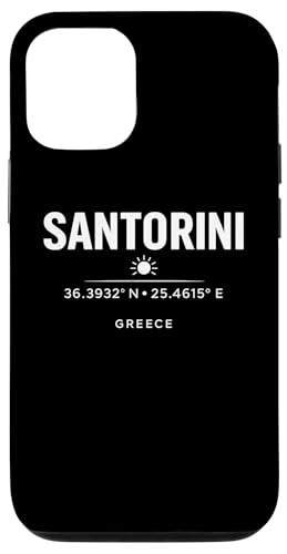 Santorini Greece Coordinates Mediterranean Travel Design �X�}�z�P�[�X iPhone 12/12 Pro �p
