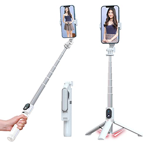 自撮り棒 吸盤付き 軽量型 セルカ棒 最大110cmまで&7段階伸縮 折りたたみ 三脚/一脚兼用 360°回転 持ち運び便利 無線 リモコン付き iPhone 14/13/12/11/7/8/Android スマホ等対応