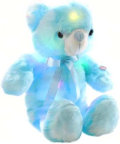 LED Teddy Bears Stuffed Animals, Cute Glow Bear Plush Toys Creative Colorful Luminous Light Up Doll Gifts for Bedroom, Kids, Baby, Valentine,Blue,18 inch - Image 8