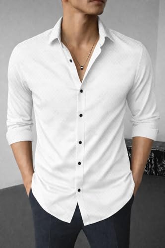 Image of Men's Casual Button Down Shirts Long Sleeve Linen Shirt Fashion Textured Beach Summer Shirts| Men Stylish Shirt | Men Fancy