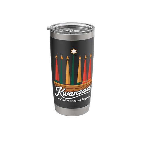 Happy Kwanzaa Candles Africa Holiday African American Stainless Steel Insulated Tumbler