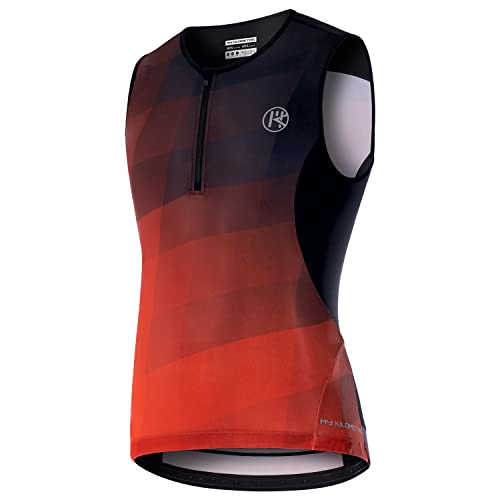 Triathlon Top Mens with Pockets Essential Mens Sleeveless Cycling Jersey Tri Singlet (US, Alpha, Medium, Regular, Regular, Red)
