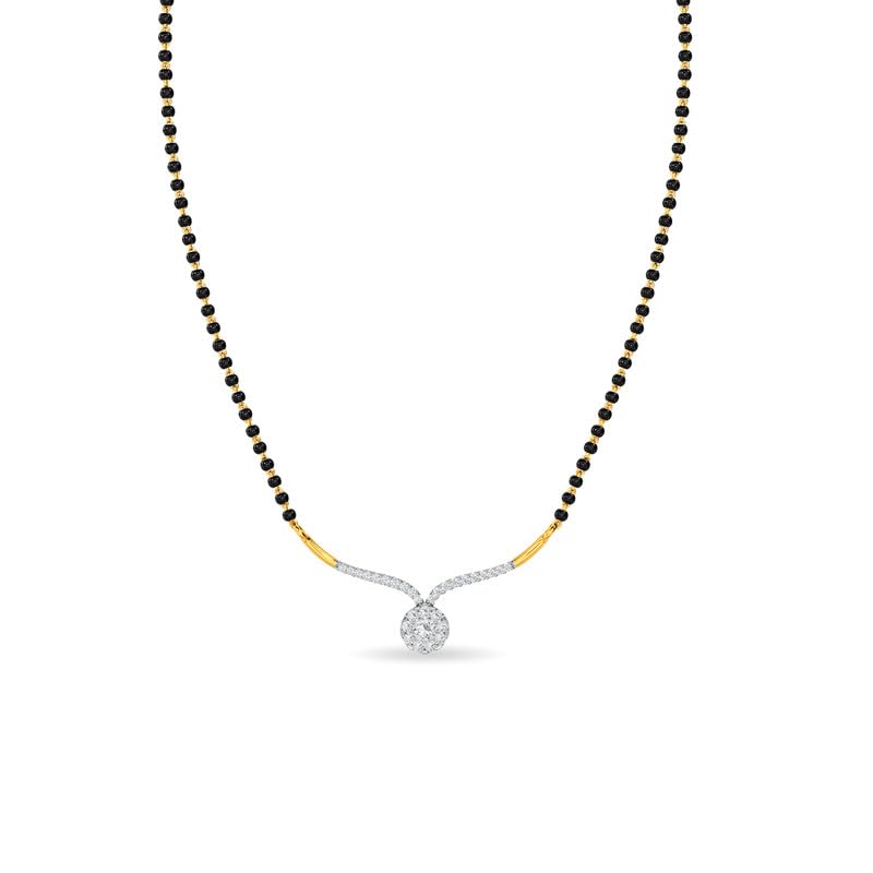 Image of KISNA JEWELS 14KT|18KT BIS Hallmark Pure Gold and Diamond Mangalsutra For Women