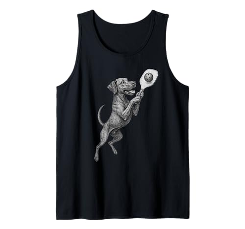 Rhodesian Ridgeback Jugar Pickleball Deportes Perros Amante Camiseta sin Mangas