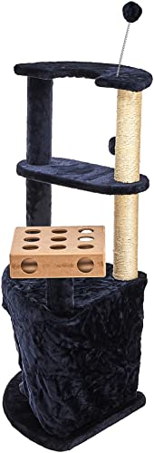 Furhaven Pet Furniture For Cats And Kittens - Tiger Tough Cat Tree Tower Interactive Playground With Toys And Condo, Home Base Playground, Blue #TOP1