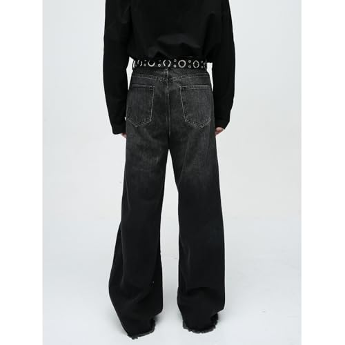 Men's Denim Jeans American Street Style Patchwork Relaxed Casual Commuter Daily Lounge Pants for Men4